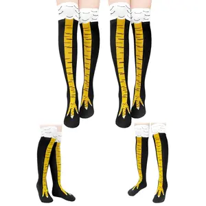 Chicken Legs Socks, 25.6 Inch Chicken Feet Over The Knee Sock, Novelty Funny Crazy Socks for Adult, Women, Men, Teen, Christmas & Halloween Gifts