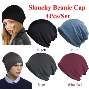 Pack of 4 Lightweight Slouchy Beanie for Men Women,Oversize Thin Cotton Skull Cap Chemo Cap Night Sleeping Hat for All Seasons,Hand Tools Kits,Springtok