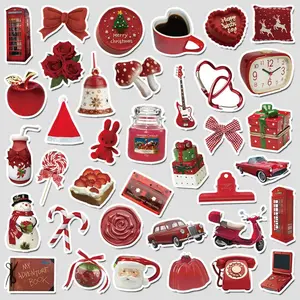 Cute Red Series Sticker, Kirby Sticker, Self Adhesive Decorative Stickers, DIY Decals for Water Bottle, Laptop, Phone Case, Scrapbooking, Journal Making, Protective