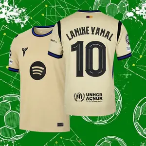 2526 Away  No.10 Lamine Yamal Retro Short Sleeve Soccer Football Jersey LALIGA