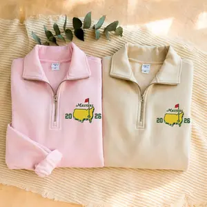 Masters Golf Embroidered Quarter Zip Sweatshirt, Unisex Golf Crewneck, Augusta Golf Tournament Shirt, Golf Lover Gift, Preppy Golf Aesthetic Sweater, Country Club Style Pullover, Golfer Outfit, Vintage Golf Apparel, Sports Fan