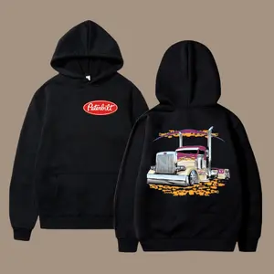 Peterbilt American Truck Graphic Hoodie – Classic Semi Truck Pullover, Vintage Peterbilt 2side Hoodie, Unisex Trucker Outfit, Highway Hauler Gift for Men, Fall Layering Top