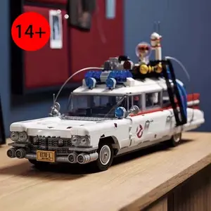 2026 In Stock Ecto-1 Ghost Car Creative Building Blocks, Display Collection, Gift for Adults & Kids, Birthday Christmas Present MOC