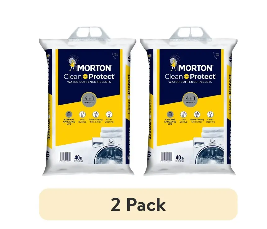 (2 pack) Morton Clean and Protect Water Softener Salt Pellets, 40 lb