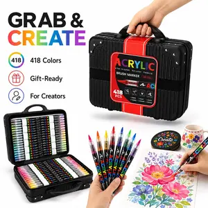 418 Colors Direct Liquid Soft Tip Acrylic Marker Pens, Student Exclusive, Non-Transparent, Layerable, School Supplies, Art DIY Tools