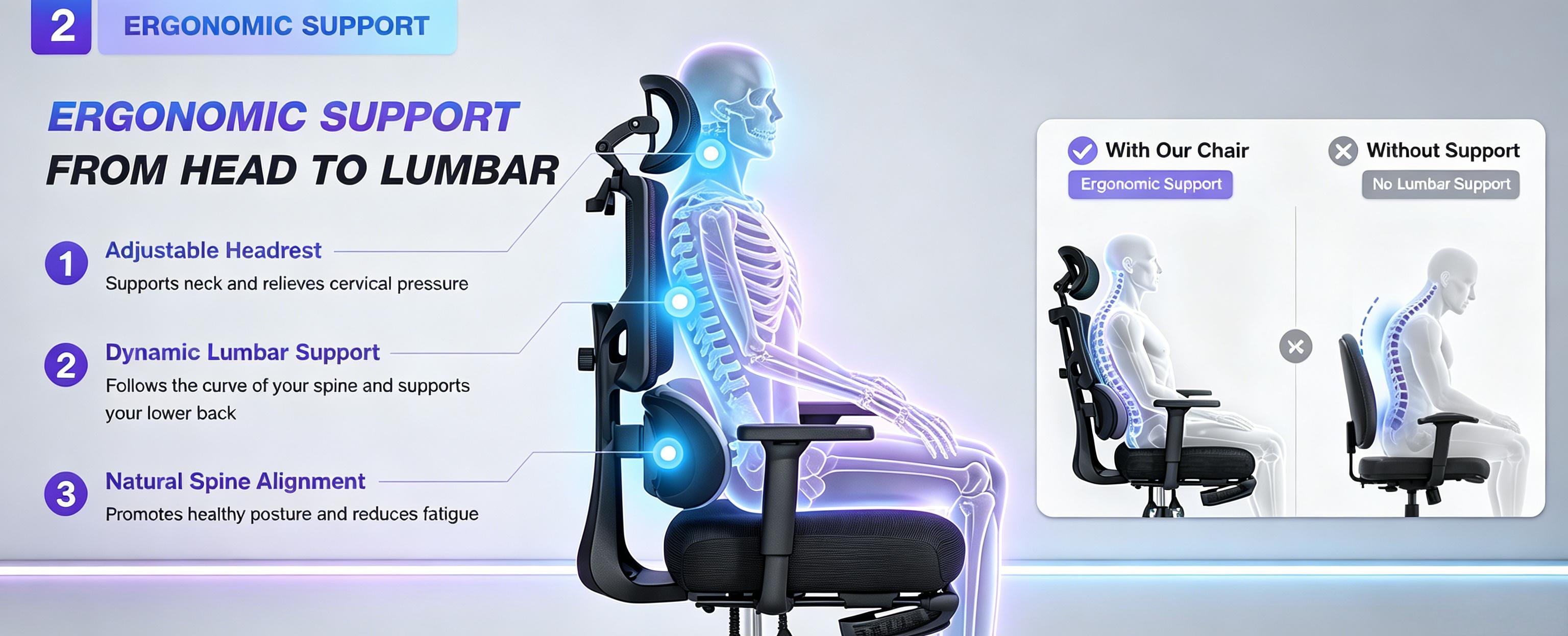 Mr IRONSTONE Ergonomic Office Gaming Chair with Footrest & Adjustable Lumbar Support, High Back Home Desk Chair, 90-135° Tilt Lock and Wide Cushion, Big and Tall Mesh Chairs for Man Woman, Black Task Chair, 400lbs Capacity