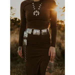 Western Metal Concho Chain Belt