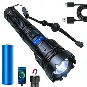 SKYWOLFEYE Rechargeable Flashlight, Super Bright High Lumens Zoomable Flash Light, Red Light COB Fishing Lamps, Powerful Handheld LED Flashlights for Home Emergencies Camping and Car Use