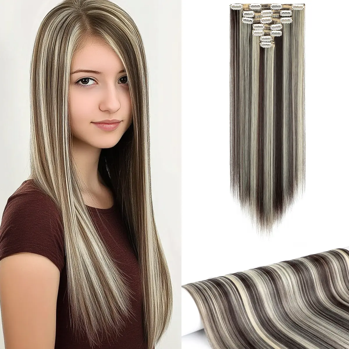 Dark Brown Mix Bleach Blonde