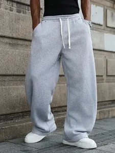 Unisex Street Style Fitted Woven Pants, Fall & Winter Casual Long Trousers, Trendy Y2K Hip Hop Fashion, All Seasons Wearable