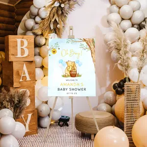 Printed Winny The Poo Baby Shower Welcome Sign Poo Baby Shower Welcome Printed Baby Boy Winnie The Poo Foam Board Welcome Sign