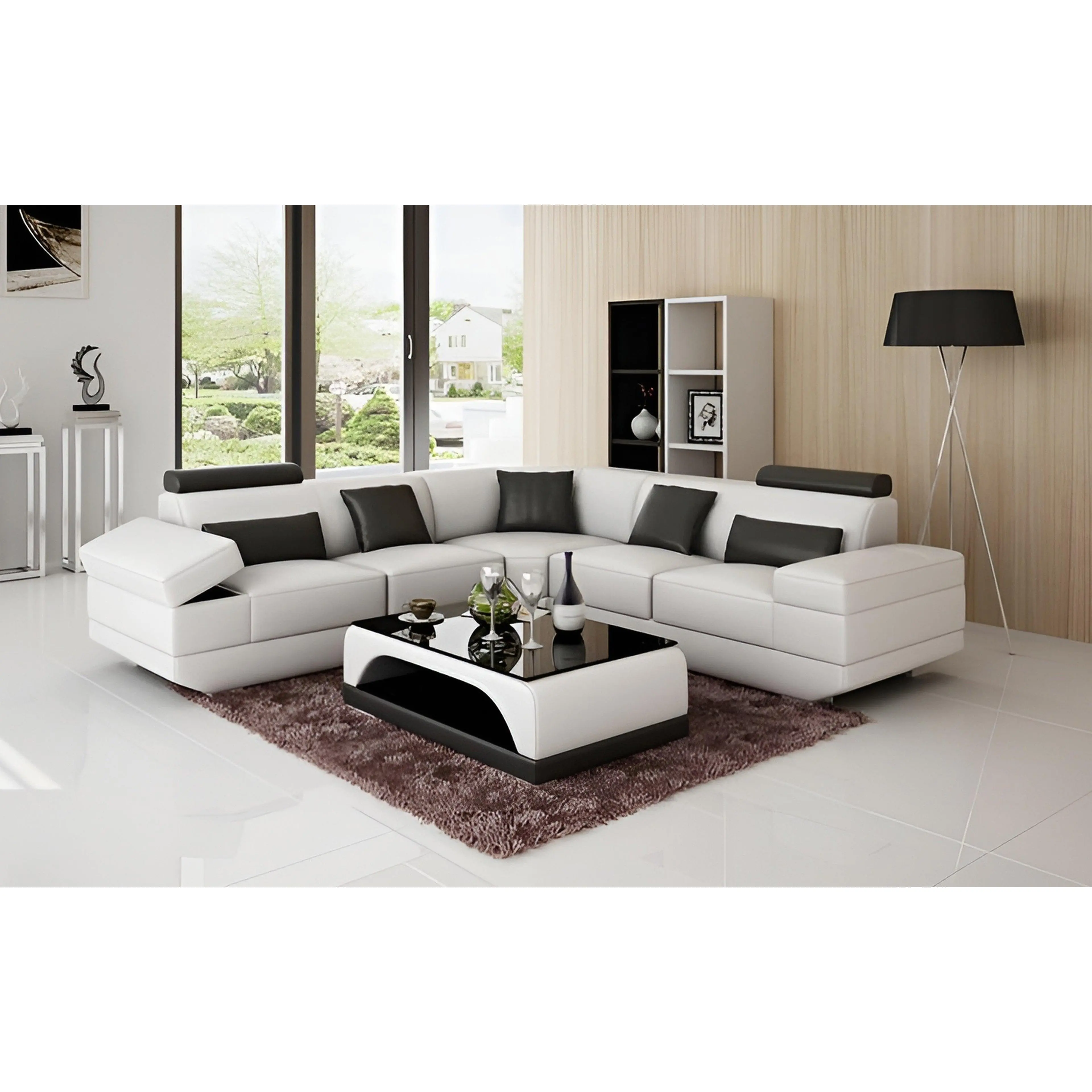 Gileanas Modern Leather Sectional Gileanas Modern Leather Sectional