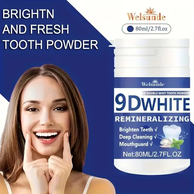 [Tooth Powder Fresh Breath] 9D White Remineralizing Hydroxyapatite Tooth Powder, Tooth Powder, Deep Cleaning, Fresh Breath, Ideal for Oral Health & Hygiene Gift for Women Men, Breath Freshener, Toothpaste, Tooth Cleaning Powder for Daily Life