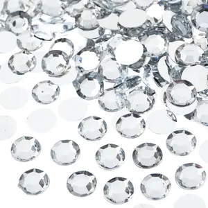 John Bead 500pcs 10mm (SS45) Acrylic Flatback Round Rhinestones for Jewelry Crafts Scrapbook Embellishment Nails Makeup DIY Projects