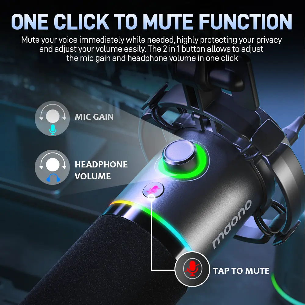 Maono PD200X USB & XLR Desktop Audio Dynamic Gaming Mic, Set up