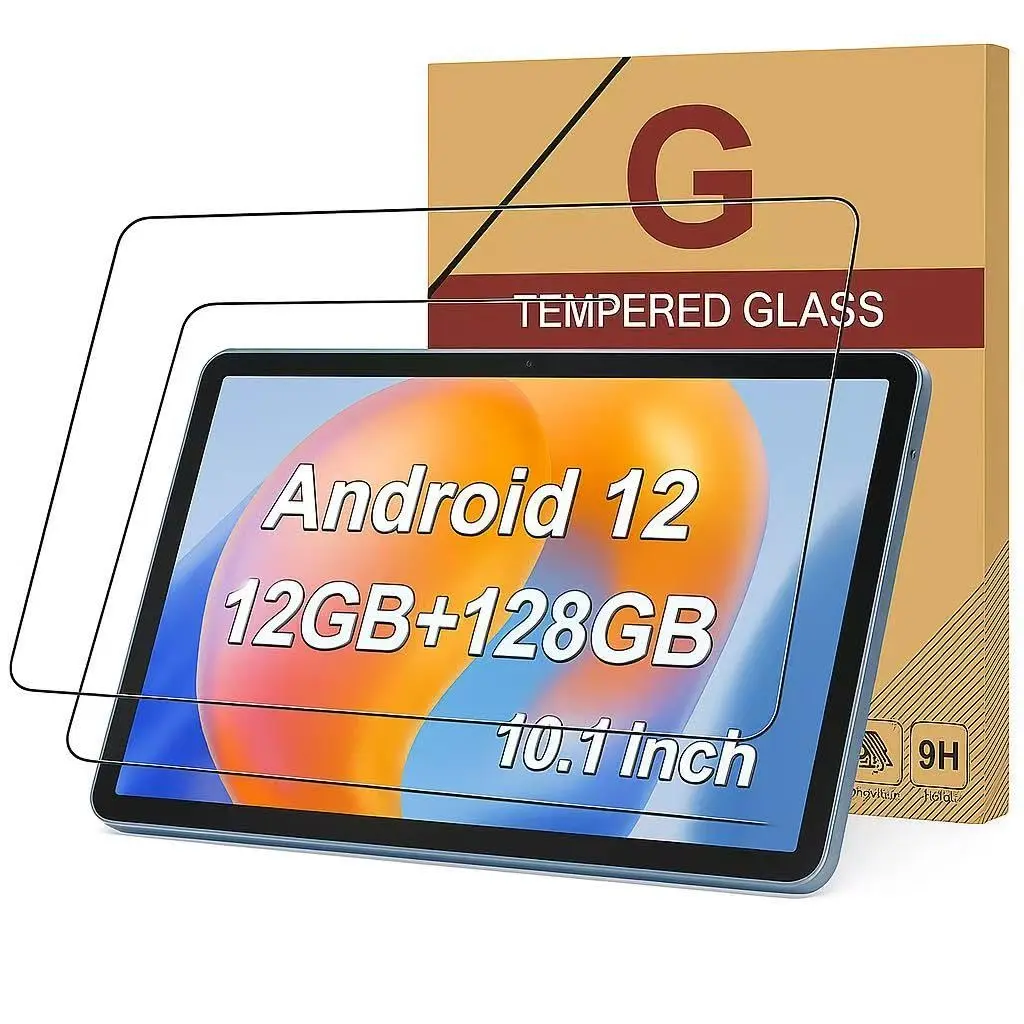 Doemoil 2 Pack For Urao C107 Android 14 Tablet 10.1 Inch Screen Protector,9H Scratch Resistance Bubble-Free Tempered Glass Screen Protector For ZOFYWNAS 10 inch/Higrace c107/Freeski 10.1 inch Tablet