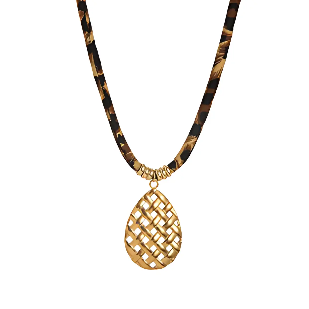Pineapple Cord Necklace 18k Gold Plated Stainless Steel 16" + 2" Ext Water & Tarnish Resistant Hypoallergenic Tropical Fun Accessory