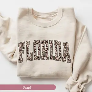 Leopard Florida Sweatshirt, Florida Sweatshirt, Florida Sports Fan Gift, University Student Gift, College Sweatshirt, Florida State