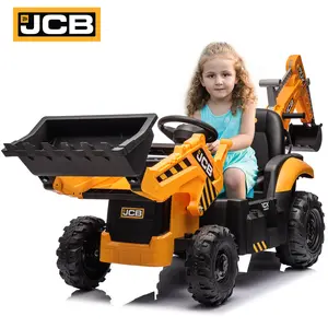 CoCLUB JCB 24V Powered Excavator Ride on Car, 2 in 1 Kids Construction Truck with Remote Control, Front Loader Bulldozer, Digger, 4 Wheeler Ride on Toys for Boys Girls, Yellow