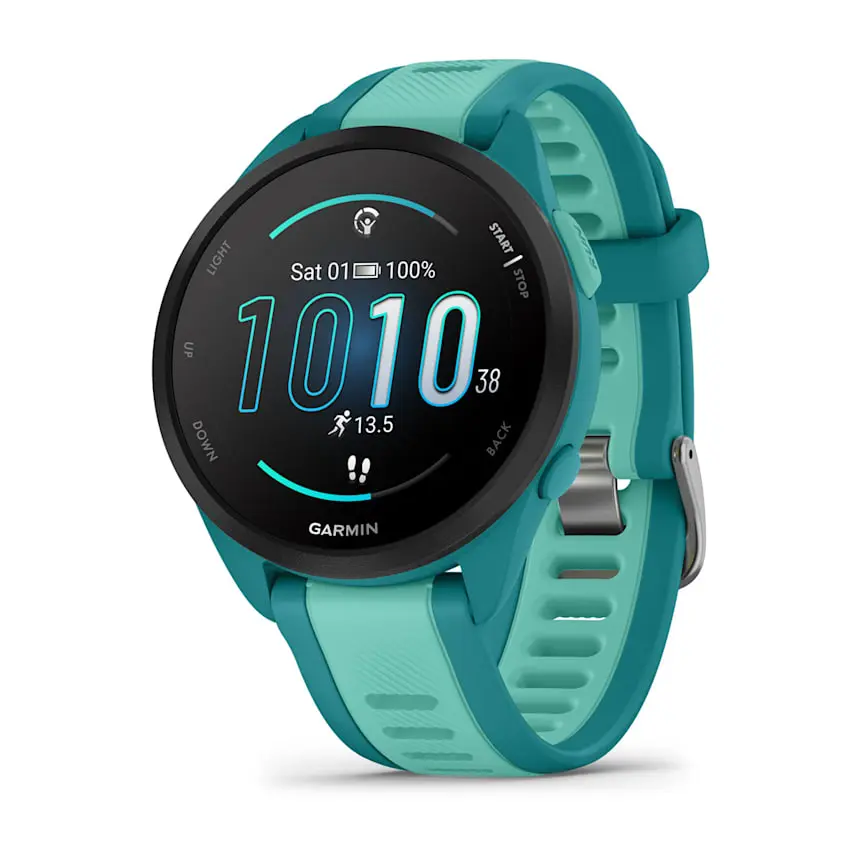 Garmin G010-N2863-32 Forerunner 165 Music Running Smartwatch, GPS, WiFi, Turquoise/Aqua - Certified Refurbished