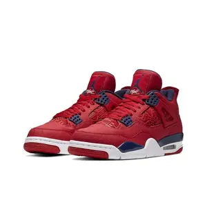 Piva 2019 Pure Red Fashion Retro Trendy Casual Versatile Sports Mid-Top Basketball Shoes