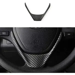 Carbon Fiber Color Steering Wheels Cover Trim Fit for Toyota RAV4 Corolla 2014 2015 2016 2017 2018