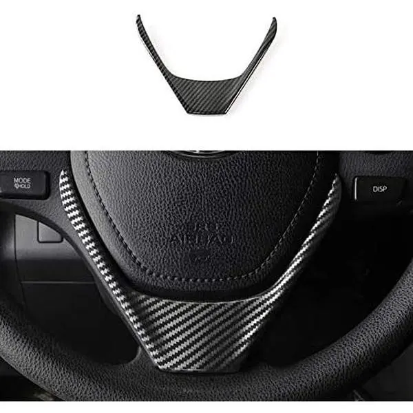 Carbon Fiber Color Steering Wheels Cover Trim Fit for Toyota RAV4 Corolla 2014 2015 2016 2017 2018