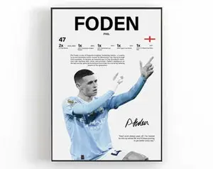 Phil Foden Wall Art, Football Player Poster, Soccer Room Decor, Game Day Art