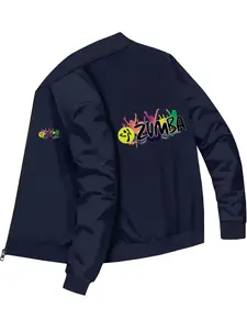 Trendy Fashion Unisex ZUMBA Pattern Printed Baseball Jacket for Daily Casual Sports and Outdoor Activities