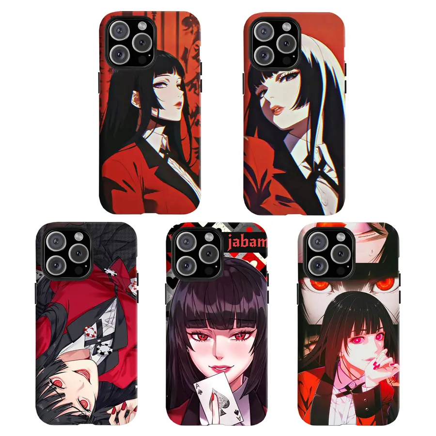 Y-Gothic Kakegurui Yumeko Jabami Pattern Rubber Smartphone Case - Custom Protective Casing Accessories, Wireless-Friendly Handheld Shell for iPhone 11-17 Pro Max, Samsung S22-S25 Ultra