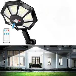 Zero Electricity Cost Solar Street Light - PIR Motion Sensor, Auto-On at Dusk, IP65 Waterproof Wire-Free Security Light for Yard & Parking Lot