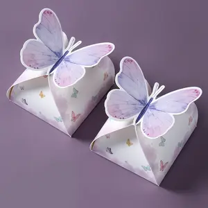 New Pink Butterfly Candy Gifts Box Happy Birthday Party Decor Kids Girl Butterfly Wedding Birthday Party Supplies Baby Shower Decor Gifts