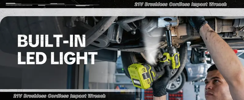 SEESE Cordless Impact Wrench Kit, 1/2 Inch Brushless High Torque Impact Gun, 590 Ft-lbs(800N.m) 3200IPM - Perfect for Tire Removal, Car & Home Repair​