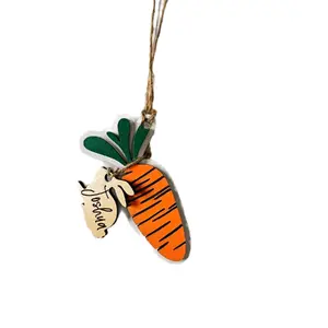 Kids Easter Tags for Baskets - Colorful Design with Carrot and Leaf Accents, Ideal for Easter Celebrations
