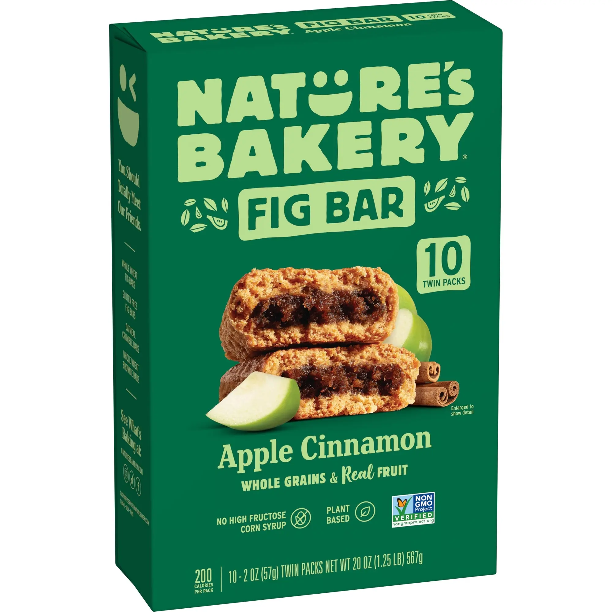 Nature's Bakery Apple Cinnamon Fig Bars Kosher 10 Twin Packs, 20 oz