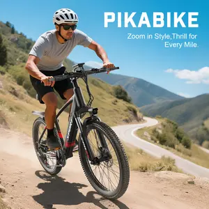 Pikabike F28 1500w Off-Road Electric Bike 30-70 Mile Range,48V 10Ah Removable Battery, 26" All-Terrain Tires, Front Fork Shock Absorption, Smart Color Screen, Dual Disc Brakes Adult Mountain Bike