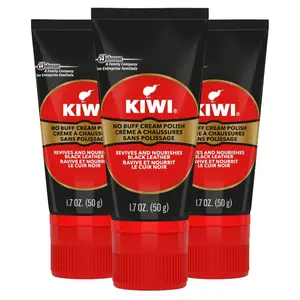 Kiwi No Buff Cream Polish, Revives and Nourishes Leather, Black, 1.7oz ( 3-Pack )