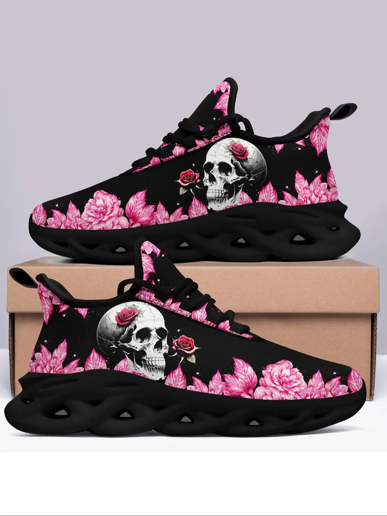 Women's Fashionable Floral & Butterfly & Watermelon & Skull Pattern Sneakers, Casual Comfortable Breathable Blade Sole Sports Running Shoes, All-match Basic Shoes for Daily Wear, Athletic Shoes