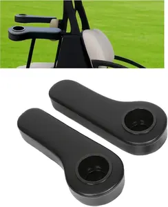 Golf Cart Rear Seat Arm Rest with Universal Cup Drink Holders Set Compatible with EZGO Club Car Yamaha Pair No Drilling Required