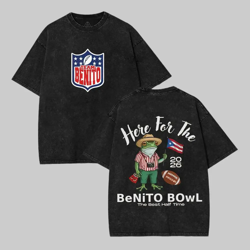 Benito Bowl 2026 Vintage Washed Graphic Tee, Funny Football Bad Bunnie Design Shirt, Team Benito Shirt, Here For The Benito Bowl The Best Haft Time Shirt good Meme T-Shirt lemon demon