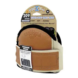 TROXELL USA - SuperSoft Beige Leatherhead Kneepads (Medium Size/Bagged in Pairs)
