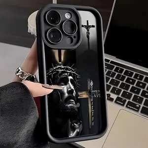 GodJesus02 Pattern TPU mobile phone case applicable for iPhone 16ProMax 15 14 13 12 11 Plus cases durable shockproof protection urban sophisticated phone case cute nic natalie reynolds mosnovo  protective case