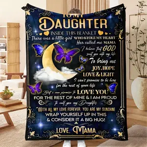Comfortable Flannel Shawl Blanket - The Perfect Gift for a Mother to Give Her Daughter, Suitable for Sofa, Bed And Living Room Decoration, Flannel Blanket, Daughter'S Gift, Living Room, Bedroom summervibes