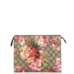 Pre-owned GUCCI Leather clutches & wristlets Clutch GG Supreme Monogram Grey Pink (jy031026a1)