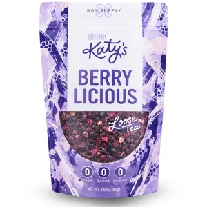 Katy’s Berry Loose Leaf Tea - Hibiscus, Blueberry & Cranberry - Fruity Herbal Tea, Caffeine-Free, Sugar-Free - Hot or Cold Brew Tea - 30+ Cups - Woman-Owned - 3oz Pouch