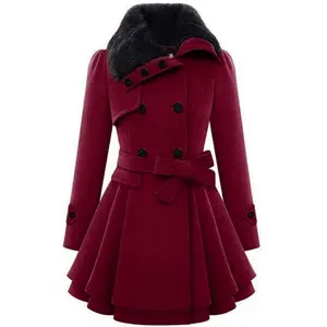 Women's Fashion Faux Lapel Double Breasted Thickened Trench Coat Basic Winter Warm Jacket Women Jacket 2025 New Year