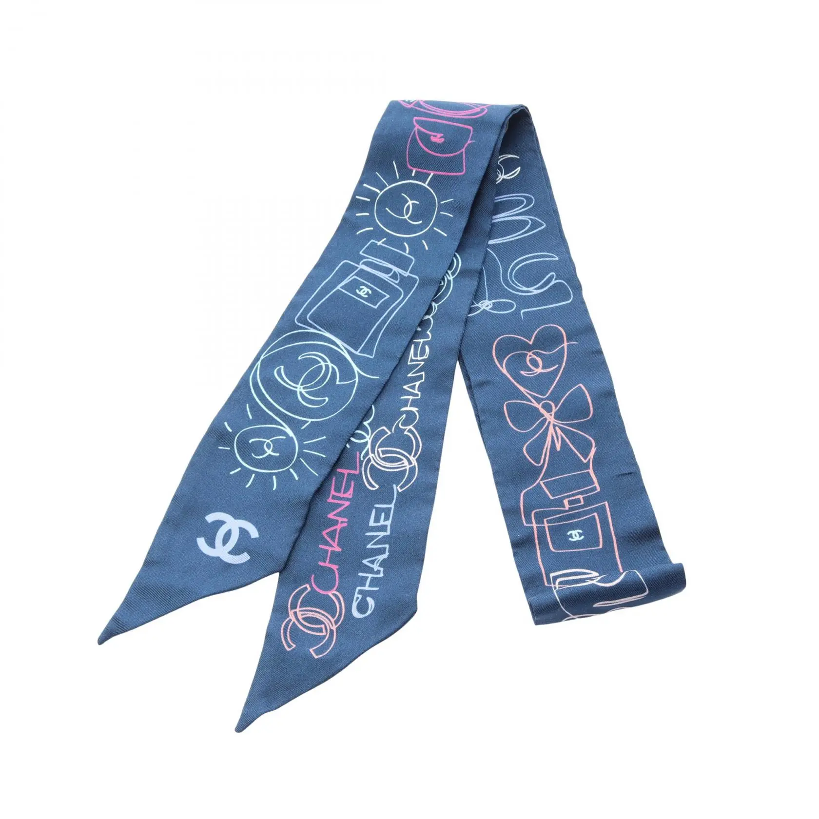 Pre-owned CHANEL Silk Small Leather Goods Scarf