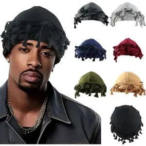Exquisite Vintage Ethnic Turban for Men with Tassel - Durag Head Wraps, Soft Elastic Fit & Perfect for Outdoor Activities and Events