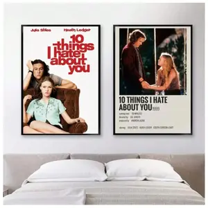 1pc 10 Things I Hate About You, Movie Poster Canvas Painting Classic 90's Vintage Wall Film Art Print Picture Living Room Home Decor,Prints Wall Painting Bedroom Living Room Decoration Office, Wall Art, Wall Decoration Art Illustrations