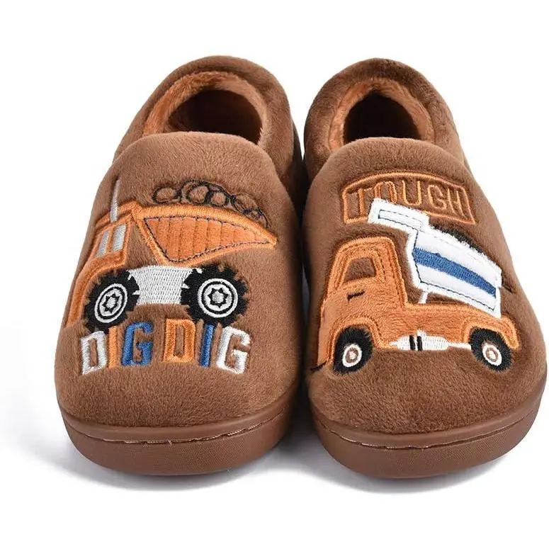 KF5-FSOK12  Toddler Slippers Boys Girls House Shoes Little Kids Home Indoor Bedroom Cute Warm Winter Slipper